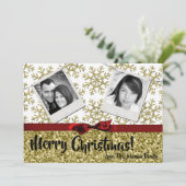 5 x 7 XMAS-kerstkerstkaart met Snowflake Glitt FOT Feestdagenkaart (Staand voorkant)
