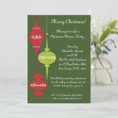 5 x 7 XMAS Red Ornamenten Kerstfeest Uitnodiging (Staand voorkant)