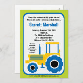 5 x 7 Yellow Blue Boerderij Tractor Birthday Uitno Kaart (Voorkant / Achterkant)