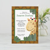 5 x 7 Zanzibar GIRAFFE Oerwoud Baby shower Kaart (Staand voorkant)