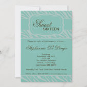 5 x 7 Zebra Print Birthday Party Invitation Kaart (Voorkant)