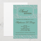 5 x 7 Zebra Print Birthday Party Invitation Kaart (Voorkant / Achterkant)