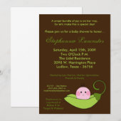 5 x 7 Zoete peul in een uitnodiging voor een Baby  (Voorkant / Achterkant)