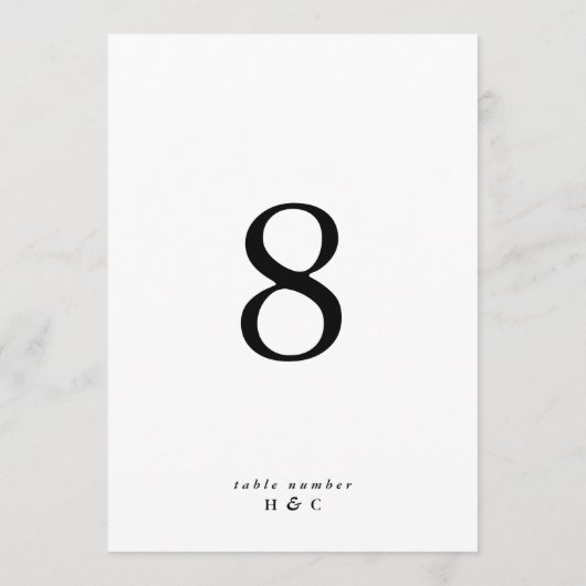 5 x 7 zwart eenvoudige moderne bruiloft tafel numm (Achterkant)