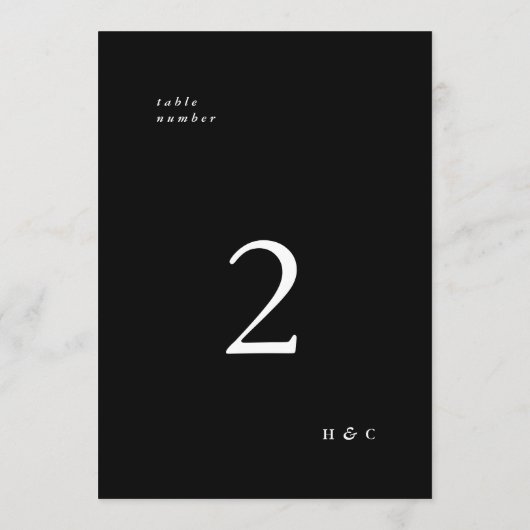 5 x 7 zwart eenvoudige moderne bruiloft tafel numm (Achterkant)