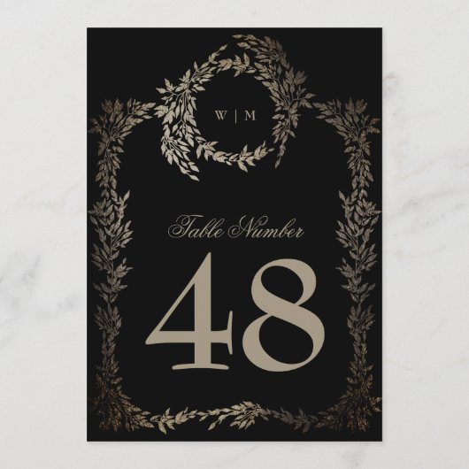 5 x 7 zwart goud ebony krans trouwtafel nummer (Achterkant)
