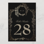 5 x 7 zwart goud ebony krans trouwtafel nummer (Voorkant)