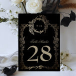 5 x 7 zwart goud ebony krans trouwtafel nummer<br><div class="desc">*GEEN ECHTE FOLIE __________________________ ***dit ontwerp maakt deel uit van een collectie*** Ervaar de charme van tijdloze elegantie met mijn Dramatische Black Ebony Faux Folie Monogram Krans Collectie. Dit collectie heeft gepersonaliseerde monogrammeerde design met een ingewikkeld geweven krans en lijsten, die de essentie van een klassieke, gedenkwaardige bruiloft inkapselen. Geniet...</div>