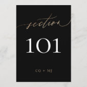 5 x 7" Zwart Goud Kalligrafie Trouwtafel Nummer Kaart (Achterkant)