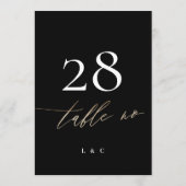 5 x 7 zwart gouden kalligrafie trouwtafel nummer (Achterkant)