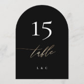 5 x 7 zwart gouden kalligrafie trouwtafel nummer kaart (Voorkant)
