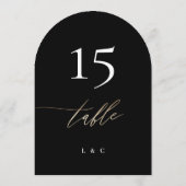 5 x 7 zwart gouden kalligrafie trouwtafel nummer kaart (Achterkant)