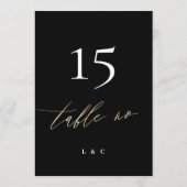 5 x 7 zwart gouden kalligrafie trouwtafel nummer kaart (Achterkant)