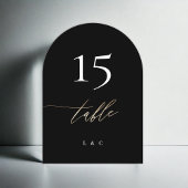 5 x 7 zwart gouden kalligrafie trouwtafel nummer kaart