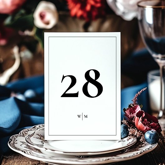 5 x 7 Zwart Lijst Witte Trouwtafel Nummers Kaart