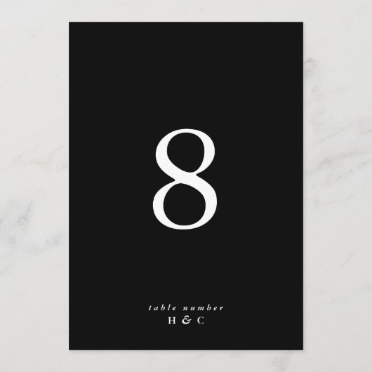 5 x 7 zwart wit minimalistische moderne tafelnumme (Achterkant)
