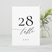 5 x 7 Zwart Wit Modern Bruiloft Tafelnummer (Staand voorkant)