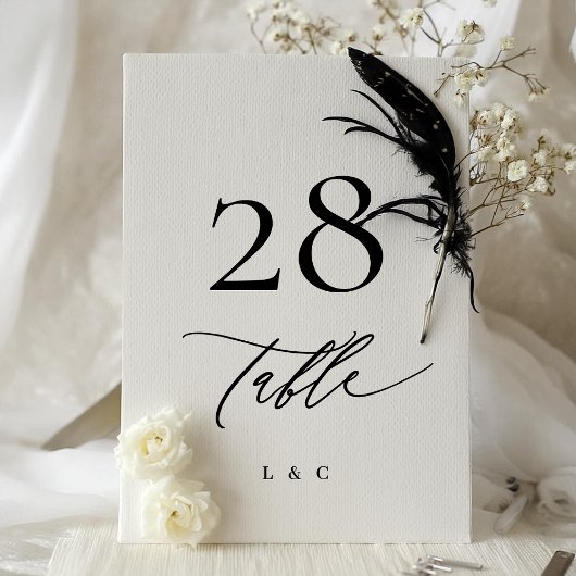 5 x 7 zwart wit moderne bruiloft tafel nummers