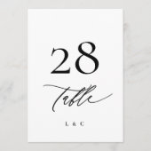 5 x 7 zwart wit moderne bruiloft tafel nummers (Voorkant)