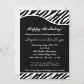 5 x 7 zwarte zebra Print Birthday party nodiging Kaart (Voorkant)