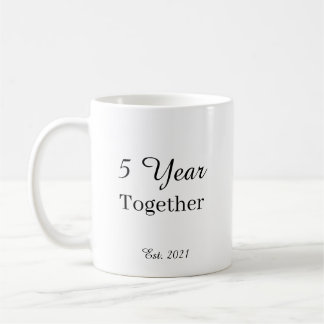 5 Year Anniversary Mug – First Wedding Anniversary Koffiemok
