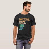 5 Year Old Awesome Since June 2017 5th Birthday T-shirt (Voorkant volledig)
