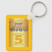 5 Year Sober Anniversary | Golden Ray 12 Step Sleutelhanger (Achterkant)