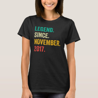 5 Years Old  Legend Since November 2017 5th Birthd T-shirt