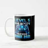 5 Years Old Level 5 Unlocked Awesome 2021 5th Birt Koffiemok (Links)