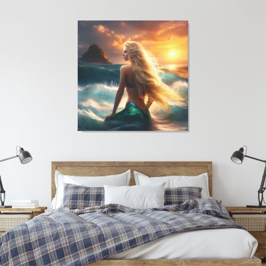 #5  Zeemeerminnenleven Canvas Afdruk (Insitu (Slaapkamer))