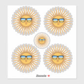 5 Zon in tinten decalen Sticker (Vel)