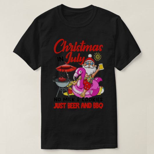 5 zV0 Kerstmis in juli: geen melk en koekjes allee T-shirt (Design voorkant)