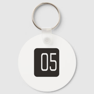 #5 Zwart vierkant Sleutelhanger