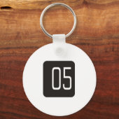 #5 Zwart vierkant Sleutelhanger (Voorkant)