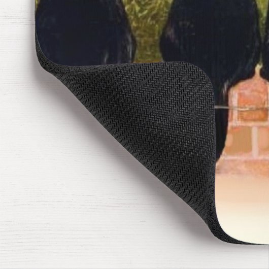 5 zwarte katten muismat (Hoek)