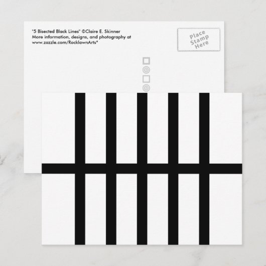 5 Zwarte lijnen Briefkaart (Voorkant / Achterkant)