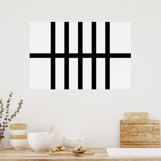 5 Zwarte lijnen Poster (Keuken)