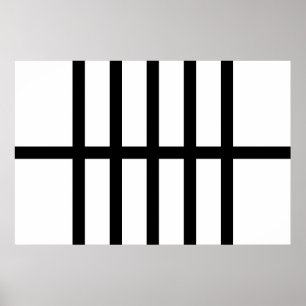 5 Zwarte lijnen Poster