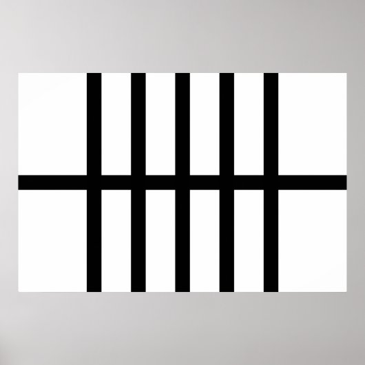 5 Zwarte lijnen Poster (Voorkant)