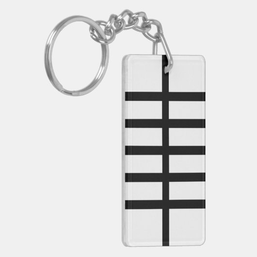 5 Zwarte lijnen Sleutelhanger (Voorkant Links)