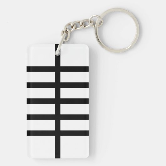 5 Zwarte lijnen Sleutelhanger (achterkant)