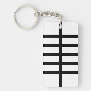 5 Zwarte lijnen Sleutelhanger