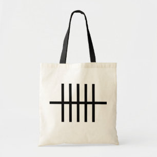 5 Zwarte lijnen Tote Bag