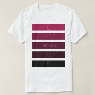 5 Zwarte Paarse gradiëntstripes Naam Persoonlijk T-shirt