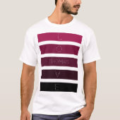 5 Zwarte Paarse gradiëntstripes Naam Persoonlijk T-shirt (Voorkant)