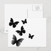 5 zwarte vlinders briefkaart (Voorkant / Achterkant)