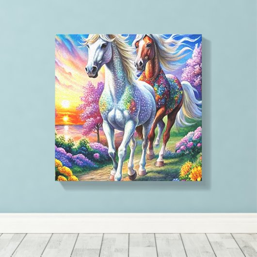 5D Diamond Painting Kit Horse Design DIY Muurkunst Canvas Afdruk (Insitu (Houten vloer))