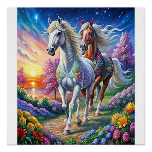 5D Diamond Painting Kit Horse Design DIY Muurkunst Perfect Poster (Voorkant)