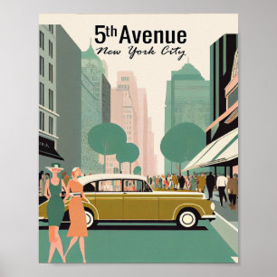 5de Avenue New York Minimalist Vintage Poster Art