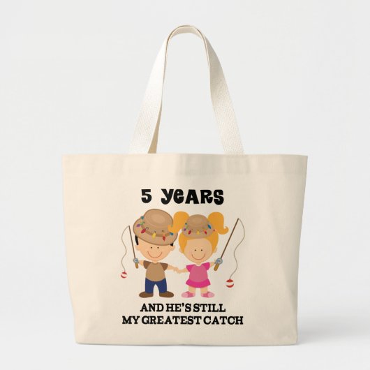 5de bruiloft Jubileum Gift for her Grote Tote Bag (Voorkant)